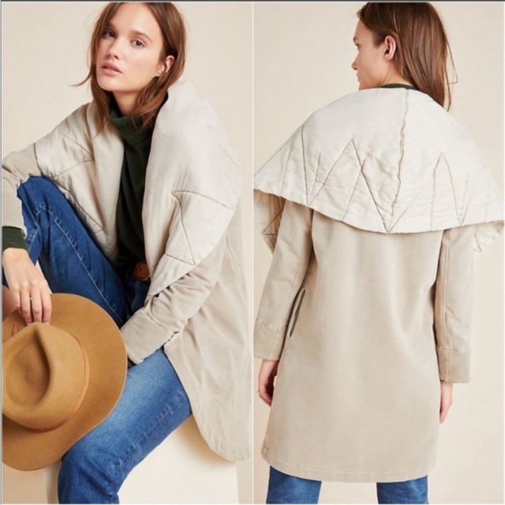 Anthropologie On the Road Misty Quilted Coat Sz XS/S